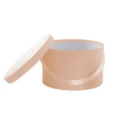 Flower Hat Box Grande Round Apricot Set 3 (25Dx15cmH)