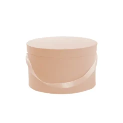Flower Hat Box Grande Round Apricot Set 3 (25Dx15cmH)