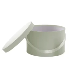 Flower Hat Box Grande Round Sage Green Set 3 (25Dx15cmH)