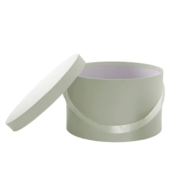 Flower Hat Box Grande Round Sage Green Set 3 (25Dx15cmH)