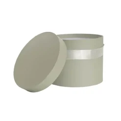 Flower Hat Box Petite Round Sage Green Set 3 (17Dx13.5cmH)