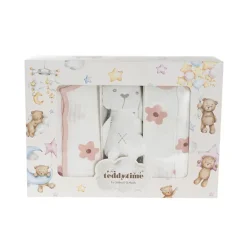 Flower Print 100% Cotton Baby Gift Box Set 8 Soft Pink