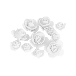 Foam Rose Heads Pack 50 White (Mixed 3 to 4.5cmD)
