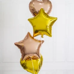 Foil Balloon 19" (48cm) Pack 5 Star Shape Solid Rose Gold