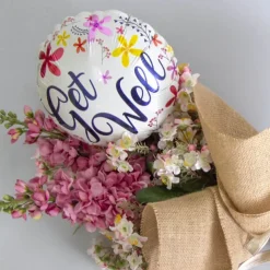 Foil Balloon 9" (22.5cmD) Air Fill Round Frangipani Get Well