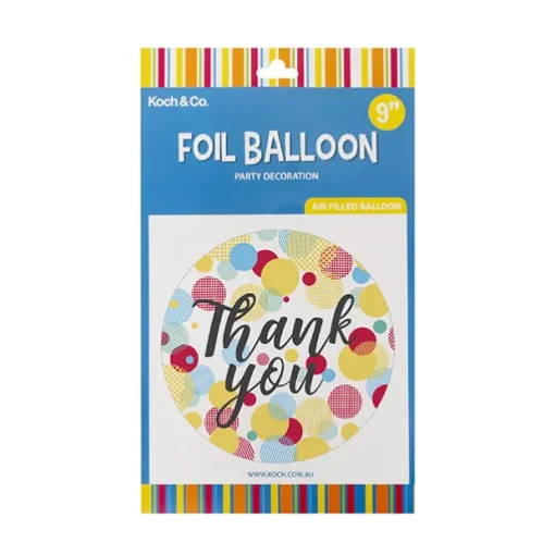 Foil Balloon 9" (22.5cmD) Pack 5 Round Thank you