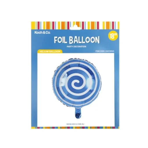 Foil Balloon 18" (45cmD) Round Lollipop Blue
