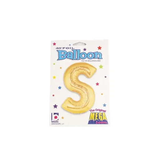 Foil Balloon 40" (101.6cmH) Letter 'S' Gold