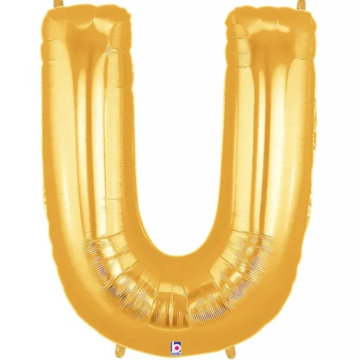 Foil Balloon 40" (101.6cmH) Letter 'U' Gold