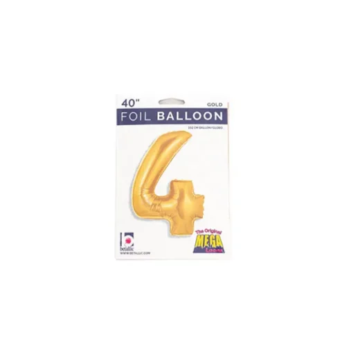 Foil Balloon 40" (101.6cmH) Number '4' Gold