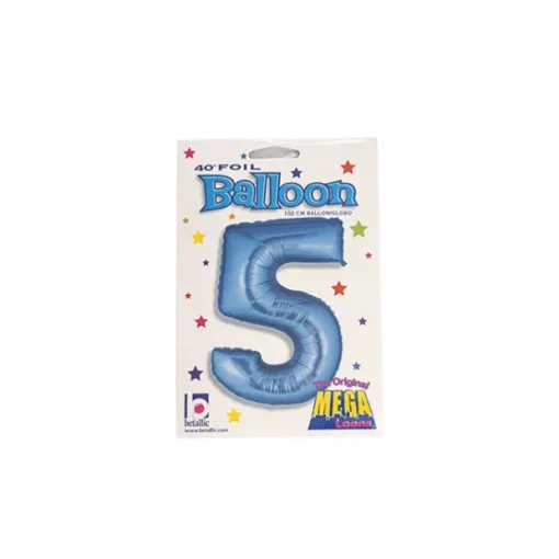 Foil Balloon 40" (101.6cmH) Number '5' Blue