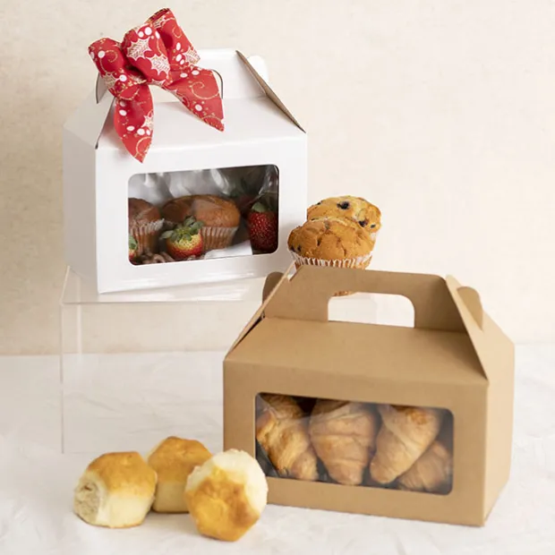 Gable Box With Window Flat Pack Medium White (21.5x12x14Hcm)