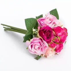 Georgia Rose Bouquet with 12 Flowers Hot Pink Combo (25cmH)