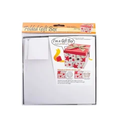 Gift Box Extra Lge with Bow Flat Pack White (250x250x245mmH)