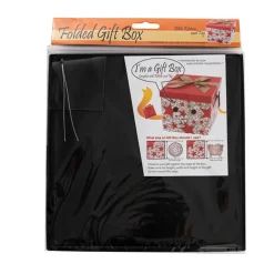 Gift Box Jumbo with Bow Flat Pack Black (305x300x300mmH)