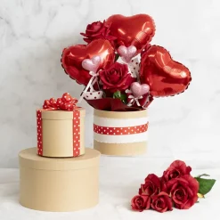 Gift Box Round Brown Kraft (25cmDx15cmH) Set 3