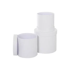 Gift Box Round White (17cmDx16cmH) Set 3