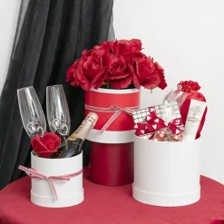 Gift Box Round White (17cmDx16cmH) Set 3