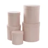 Gift Flower Box Round Blush Pink Set 5 (21x21cmH)