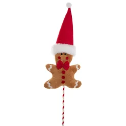 Gingerbread Man w Hat Pick Brown (53cmH)