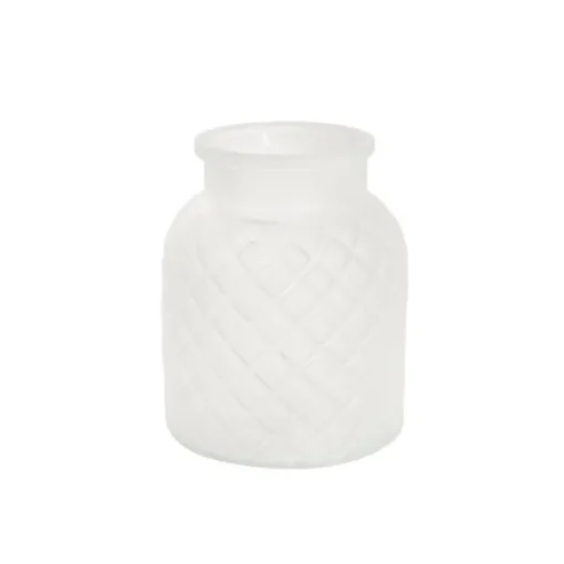 Glass Ann Bottle Vase Frosted White (14x16cmH)