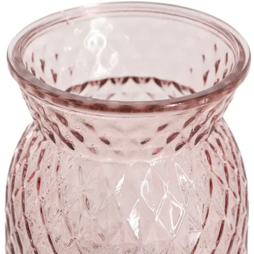 Glass Ann Posy Bottle Vase Light Pink(12x16cmH)