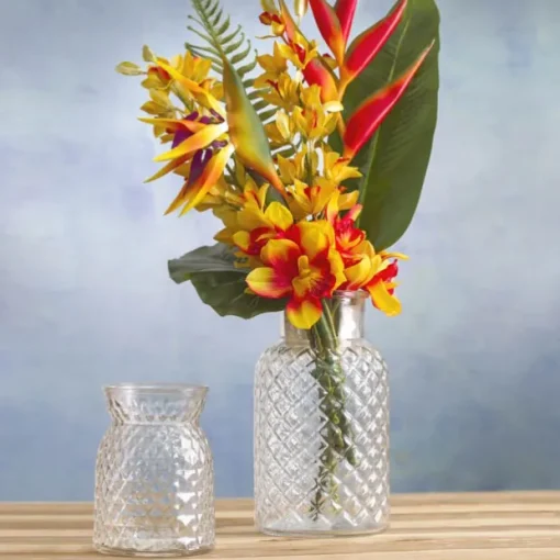 Glass Ann Posy Bottle Vase Clear (12x16cmH)