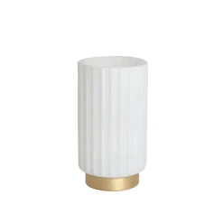 Glass Astoria Ribbed Vase White (11.5Dx20.5cmH)