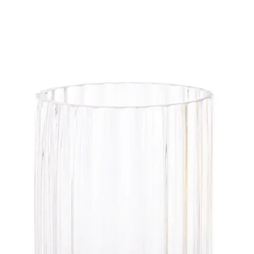 Glass Astoria Ribbed Vase Clear (11.5Dx20.5cmH)