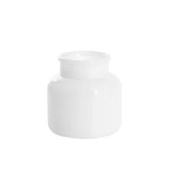 Glass Botany Bottle Mini Glossy White (12x12cmH)