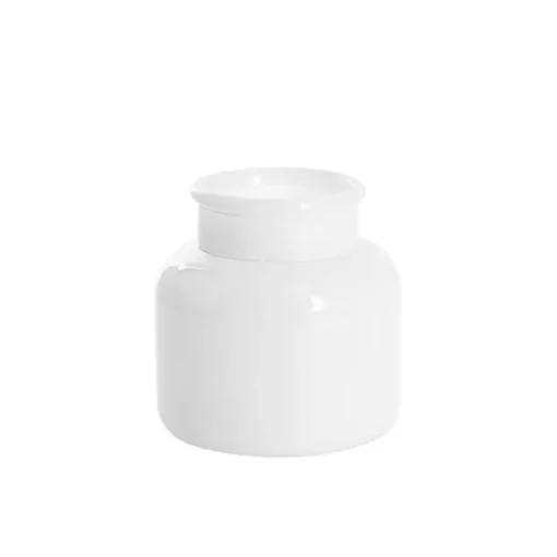 Glass Botany Bottle Mini Glossy White (12x12cmH)