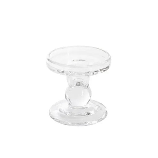 Glass Candle Holder Clear (8.5x8.8cmH)
