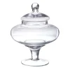 Glass Candy Jar Squat with Lid Clear (20Dx25cmH)
