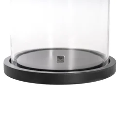Glass Cloche Dome Terrarium Black MDF Base (23.5Dx30cmH)