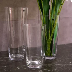 Glass Conical Floral Vase Clear (14Dx25cmH)