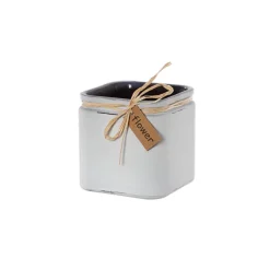 Glass Country Cube Village Collection White (12x12x12cmH)