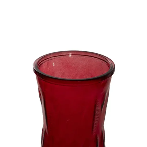 Glass Country Flared Vase Solid Red (10Dx22cmH)