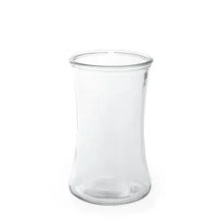 Glass Country Vase Concaved Sided Clear (10DX17cmH)