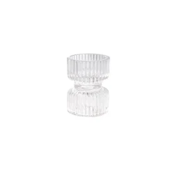 Glass Craft Ripple 2 in 1 Candle Holder Crystal (6x7.5cmH)