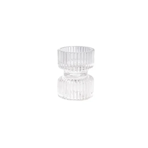 Glass Craft Ripple 2 in 1 Candle Holder Crystal (6x7.5cmH)