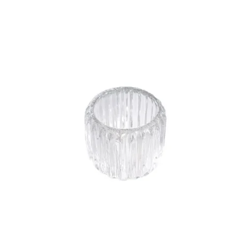 Glass Craft Ripple 2 in 1 Candle Holder Crystal (7x8cmH)