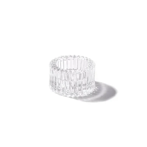 Glass Craft Ripple 2 in 1 Candle Holder Clear (8x4.5cmH)