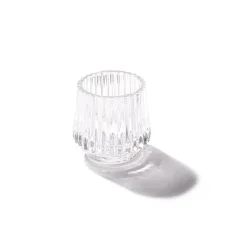 Glass Craft Ripple Votive Candle Holder Clear (7x6.8cmH)