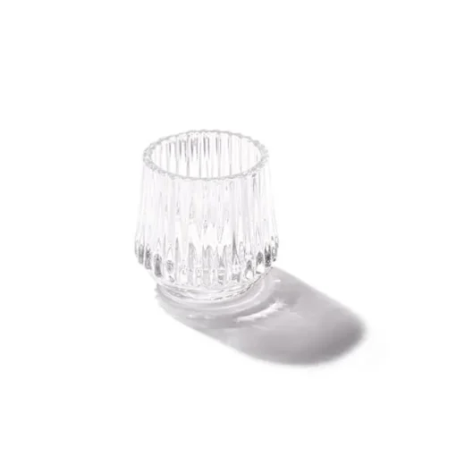 Glass Craft Ripple Votive Candle Holder Clear (7x6.8cmH)