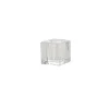 Glass Crystal Cube Dinner Candle Holder Clear (4x4cmH)