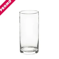 Glass Cylinder Vase Clear (10Dx15cmH) Promo