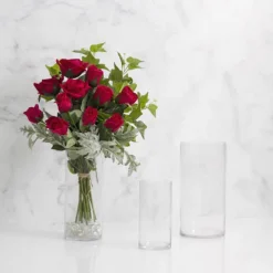 Glass Cylinder Vase Clear (9Dx16cmH)