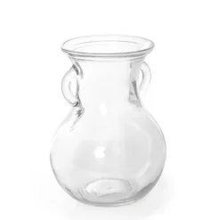 Glass Ginger Lily Vase With Handle Clear (11.5X15X20cmH)