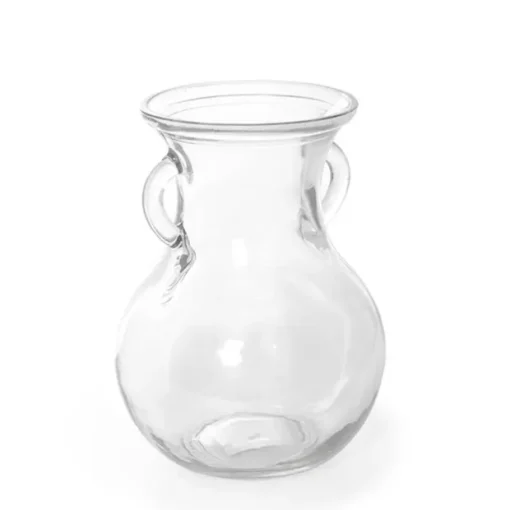 Glass Ginger Lily Vase With Handle Clear (11.5X15X20cmH)