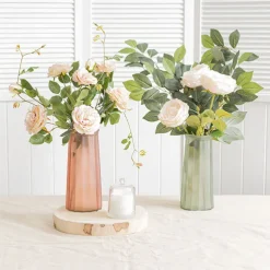 Glass Lynne Conical Vase Matte Pink (9.3x11x24.5cmH)